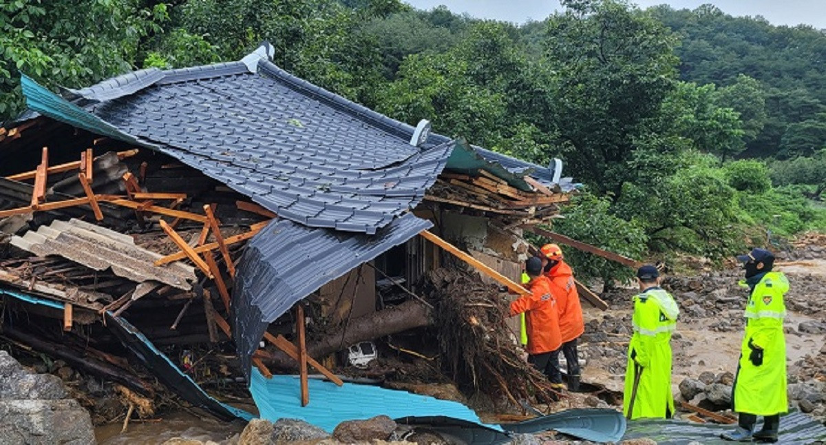 दक्षिण कोरियामा भारी वर्षा र बाढीका कारण २२ जनाको मृत्यु